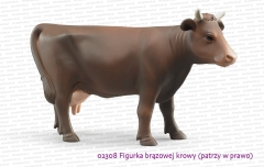 Bruder 02308 Figurka brązowej krowy patrząca w prawo