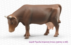 Bruder 02308 Figurka brązowej krowy patrząca w dół