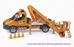 02679 BRUDER Mercedes-Benz Sprinter podnośnik koszowy z modułem dźwiękowym