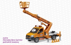 02679 BRUDER Mercedes-Benz Sprinter podnośnik koszowy z modułem dźwiękowym