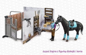 62506 BRUDER Stajnia z figurką dżokejki i konia