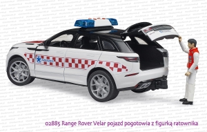 02885 BRUDER Range Rover Velar pojazd pogotowia z figurką ratownika medycznego