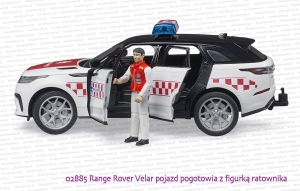 02885 BRUDER Range Rover Velar pojazd pogotowia z figurką ratownika medycznego