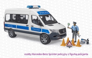 02683 BRUDER Mercedes-Benz Sprinter policyjny z figurką policjanta