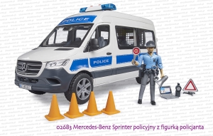 02683 BRUDER Mercedes-Benz Sprinter policyjny z figurką policjanta