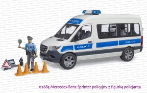 02683 BRUDER Mercedes-Benz Sprinter policyjny z figurką policjanta