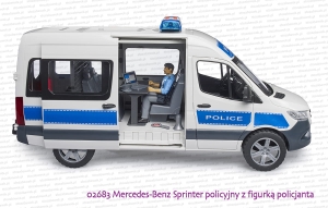 02683 BRUDER Mercedes-Benz Sprinter policyjny z figurką policjanta