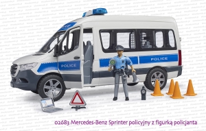 02683 BRUDER Mercedes-Benz Sprinter policyjny z figurką policjanta