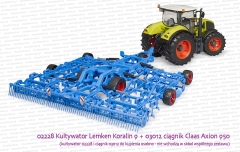 02228 BRUDER Kultywator Lemken Koralin 9 oraz ciągnik rolniczy 03012 Claas Axion 950