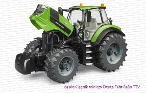 03160 BRUDER Ciągnik rolniczy Deutz-Fahr 8280 TTV - otworzona maska od silnika