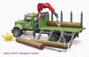 02824 BRUDER MACK z dźwigiem i pniami