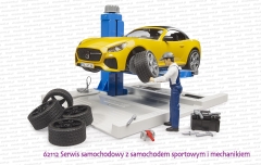 62112 Serwis samochodowy z samochodem sportowym i mechanikiem