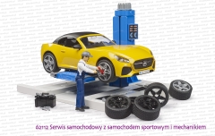 62112 Serwis samochodowy z samochodem sportowym i mechanikiem