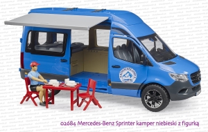 02684 BRUDER Mercedes-Benz Sprinter kamper niebieski z kierowcą