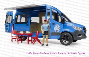 02684 BRUDER Mercedes-Benz Sprinter kamper niebieski z kierowcą