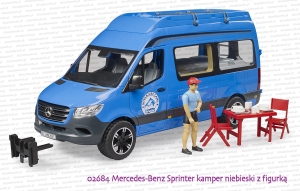 02684 BRUDER Mercedes-Benz Sprinter kamper niebieski z kierowcą