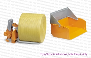 02353 BRUDER Skrzynia ładunkowa, bela słomy i widły