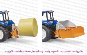 02353 BRUDER Sposób mocowania skrzyni ładunkowej do ciągnika