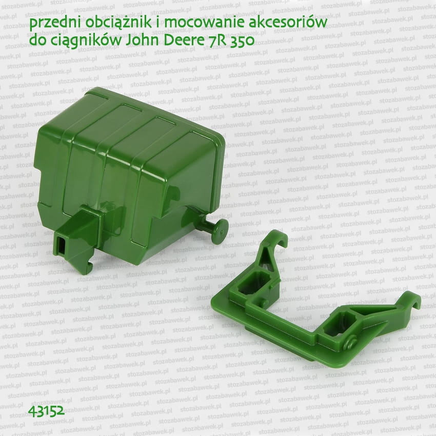 43152 BRUDER Przedni obciążnik i mocowanie akcesoriów do ciągników John Deere 7R 350 (serii 03150)