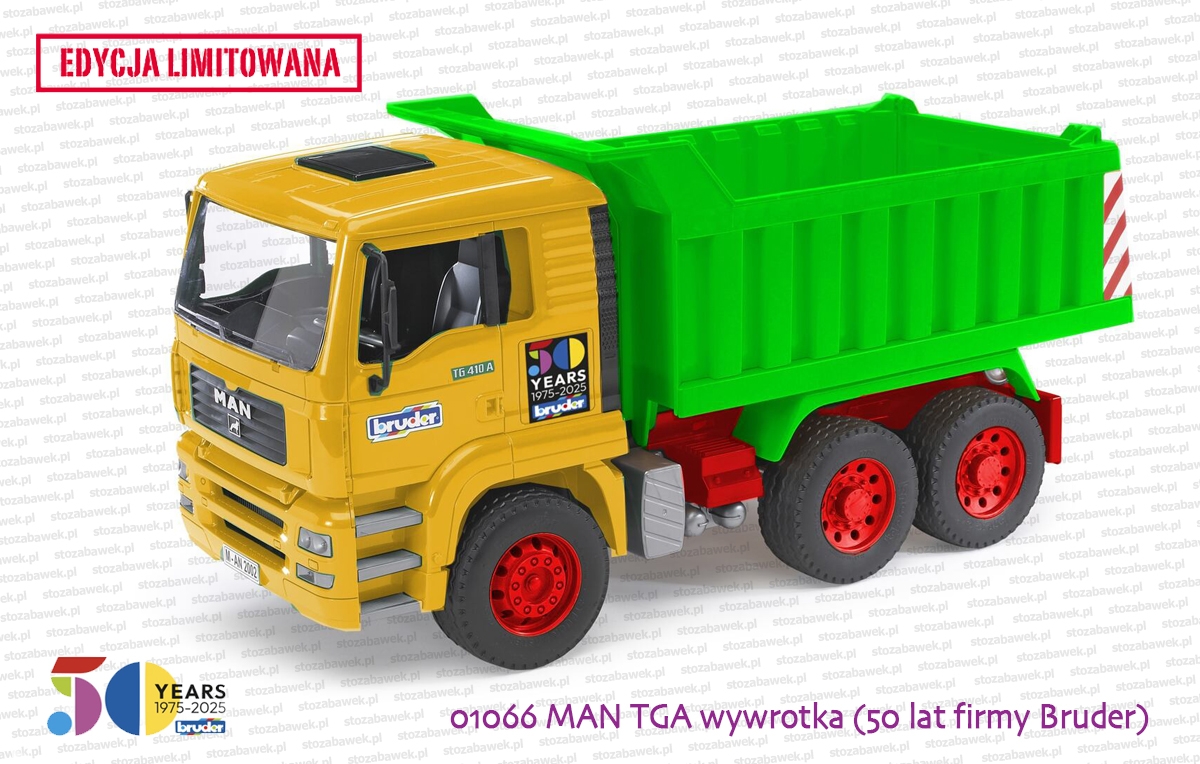 01066 BRUDER MAN TGA wywrotka (50 lat firmy Bruder) - Edycja specjalna
