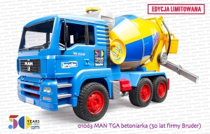 01063 BRUDER MAN TGA betoniarka (50 lat firmy Bruder) - Edycja specjalna