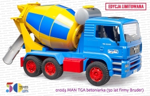01063 BRUDER MAN TGA betoniarka (50 lat firmy Bruder) - Edycja specjalna