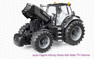 03162 BRUDER Ciągnik rolniczy Deutz-Fahr 8280 TTV Warrior z otwartą maską