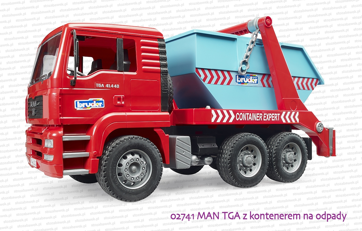 02741 BRUDER MAN TGA z kontenerem na odpady