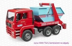 02741 BRUDER MAN TGA z kontenerem na odpady