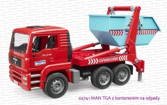 02741 BRUDER MAN TGA z kontenerem na odpady