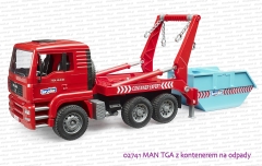 02741 BRUDER MAN TGA z kontenerem na odpady
