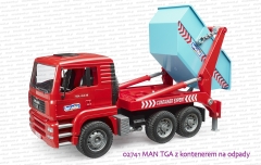 02741 BRUDER MAN TGA z kontenerem na odpady
