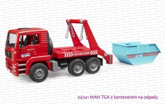 02741 BRUDER MAN TGA z kontenerem na odpady
