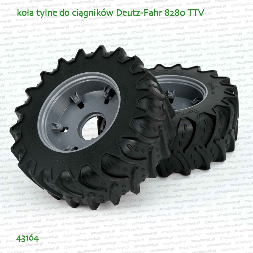 43164 BRUDER Koła tylne odkręcane do ciągników Deutz-Fahr 8280 TTV