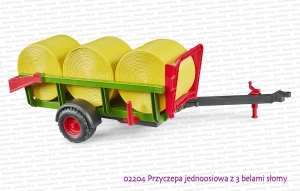 02204 BRUDER Przyczepa jednoosiowa z 3 balotami
