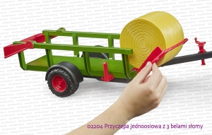 02204 BRUDER Przyczepa jednoosiowa z 3 balotami - załadunek