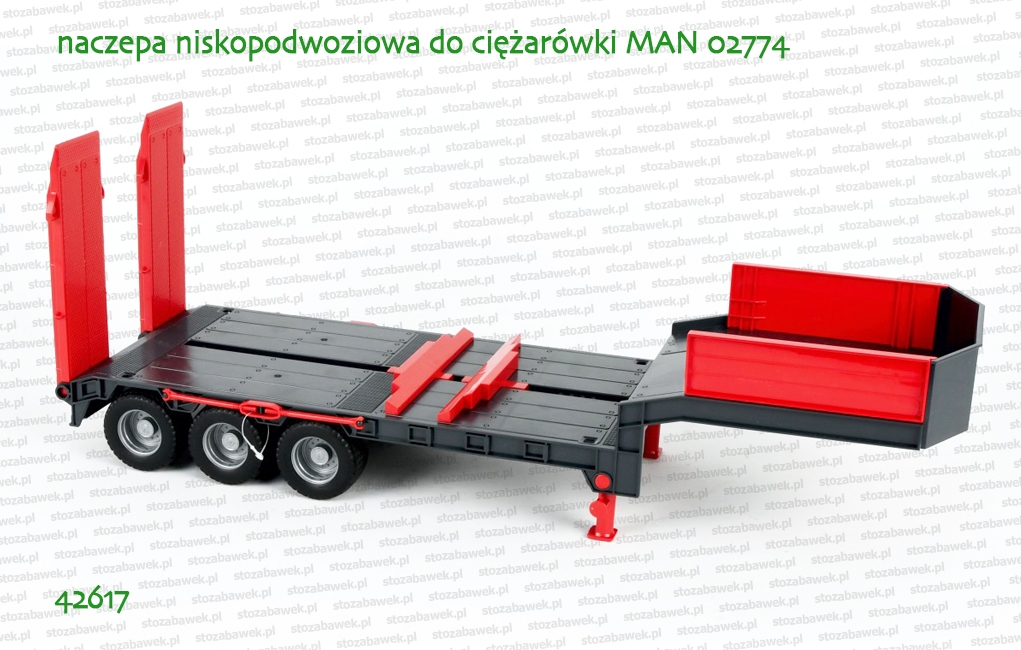 42617 BRUDER Naczepa niskopodwoziowa do ciężarówek MAN TGA 02774