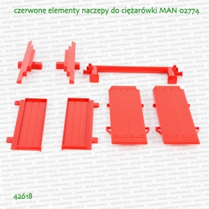 42618 BRUDER Czerwone elementy naczepy niskopodwoziowej do MANa 02774