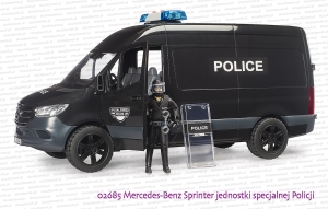 02685 BRUDER Mercedes-Benz Sprinter jednostki specjalnej Policji z policjantem