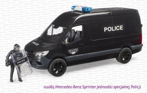 02685 BRUDER Mercedes-Benz Sprinter jednostki specjalnej Policji z policjantem