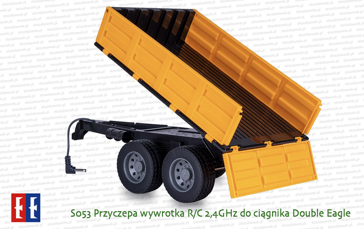 S053 Przyczepa wywrotka żółta do ciągnika RC 4,8V 2,4GHz Double Eagle