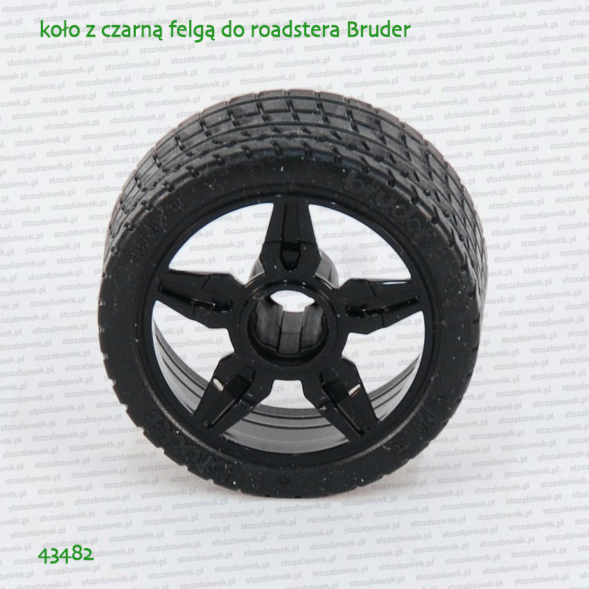43482 BRUDER Koło z czarną felgą do roadstera Bruder