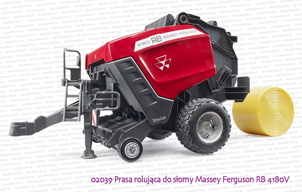 02039 BRUDER Prasa rolująca do słomy Massey Ferguson RB 4180V
