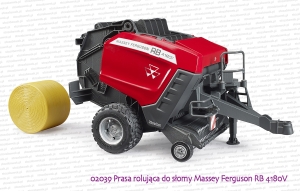 02039 BRUDER Prasa rolująca do słomy Massey Ferguson RB 4180V
