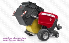 02039 BRUDER Prasa rolująca do słomy Massey Ferguson RB 4180V