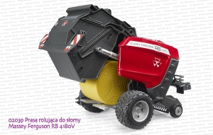 02039 BRUDER Prasa rolująca do słomy Massey Ferguson RB 4180V