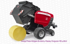 02039 BRUDER Prasa rolująca do słomy Massey Ferguson RB 4180V