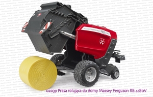 02039 BRUDER Prasa rolująca do słomy Massey Ferguson RB 4180V