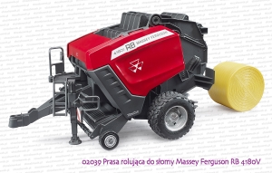 02039 BRUDER Prasa rolująca do słomy Massey Ferguson RB 4180V
