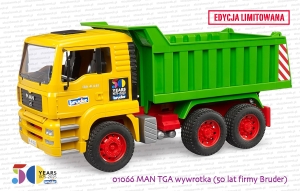 01066 BRUDER MAN TGA wywrotka (50 lat firmy Bruder)